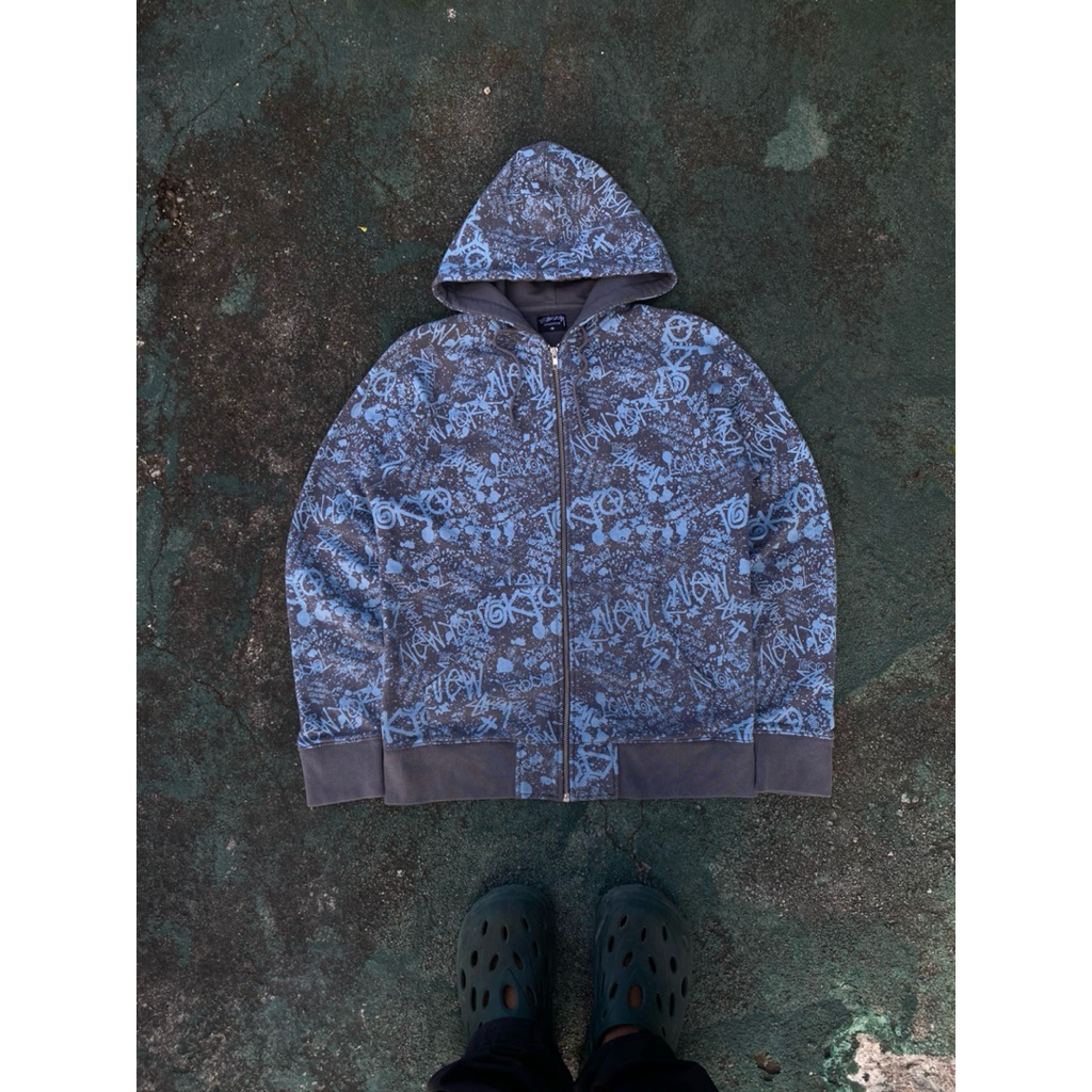 Hoodie Stussy all over print • Stussy full print • stussy vintage 2000s • stussy grafity tour • stus