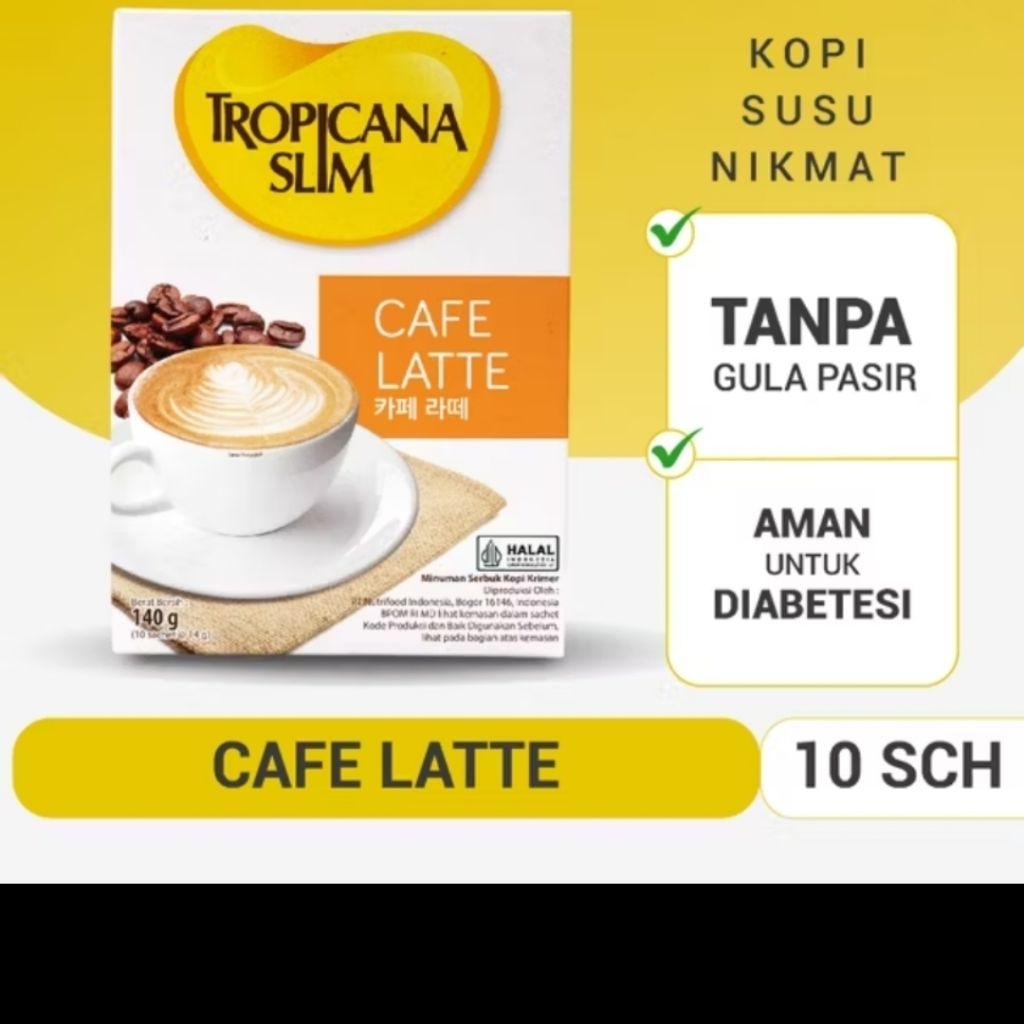 

Tropicana Slim Cafe Latte Isi 10 Sachet