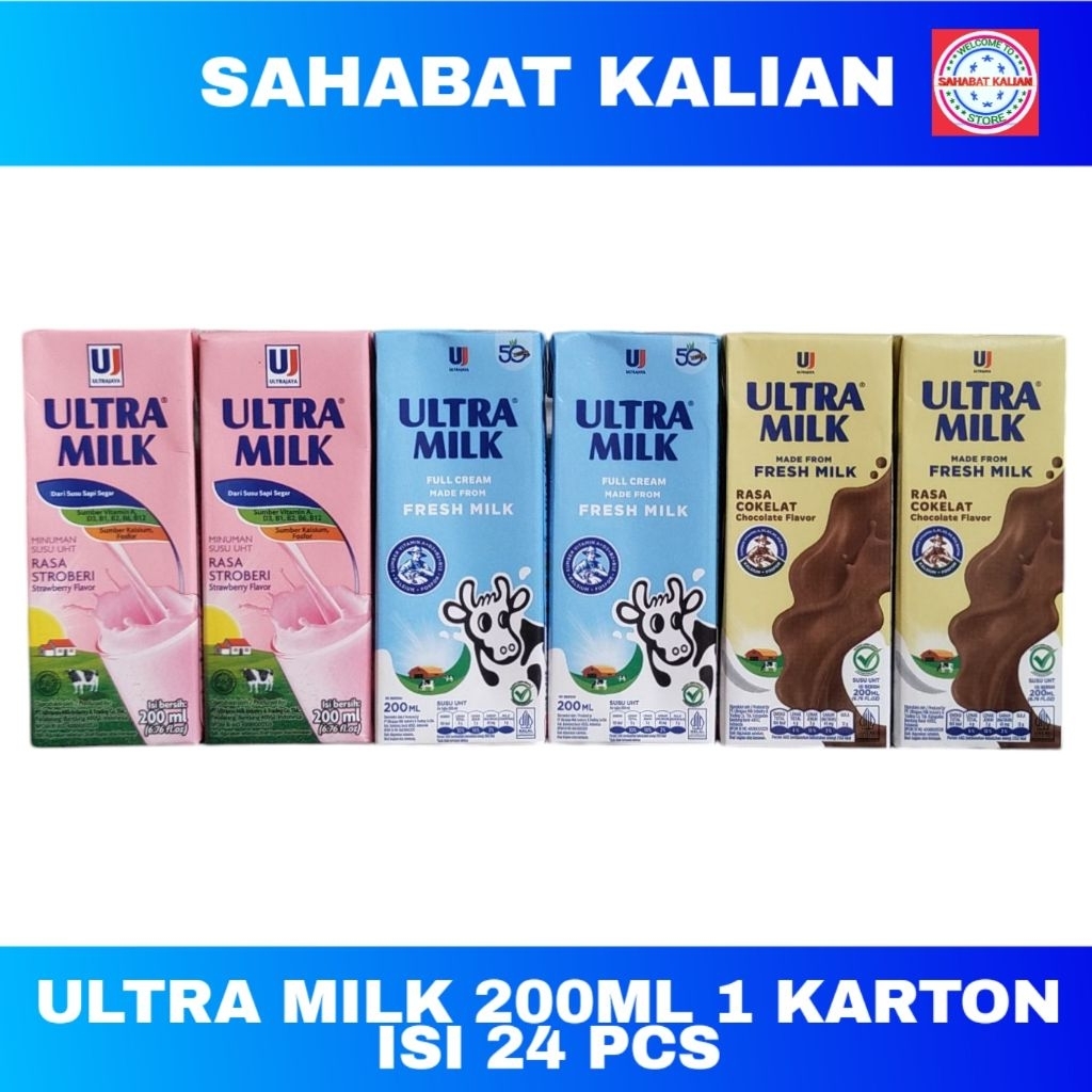 

Ultra Milk Susu Uht 200ml 1 Karton Isi 24 Pcs