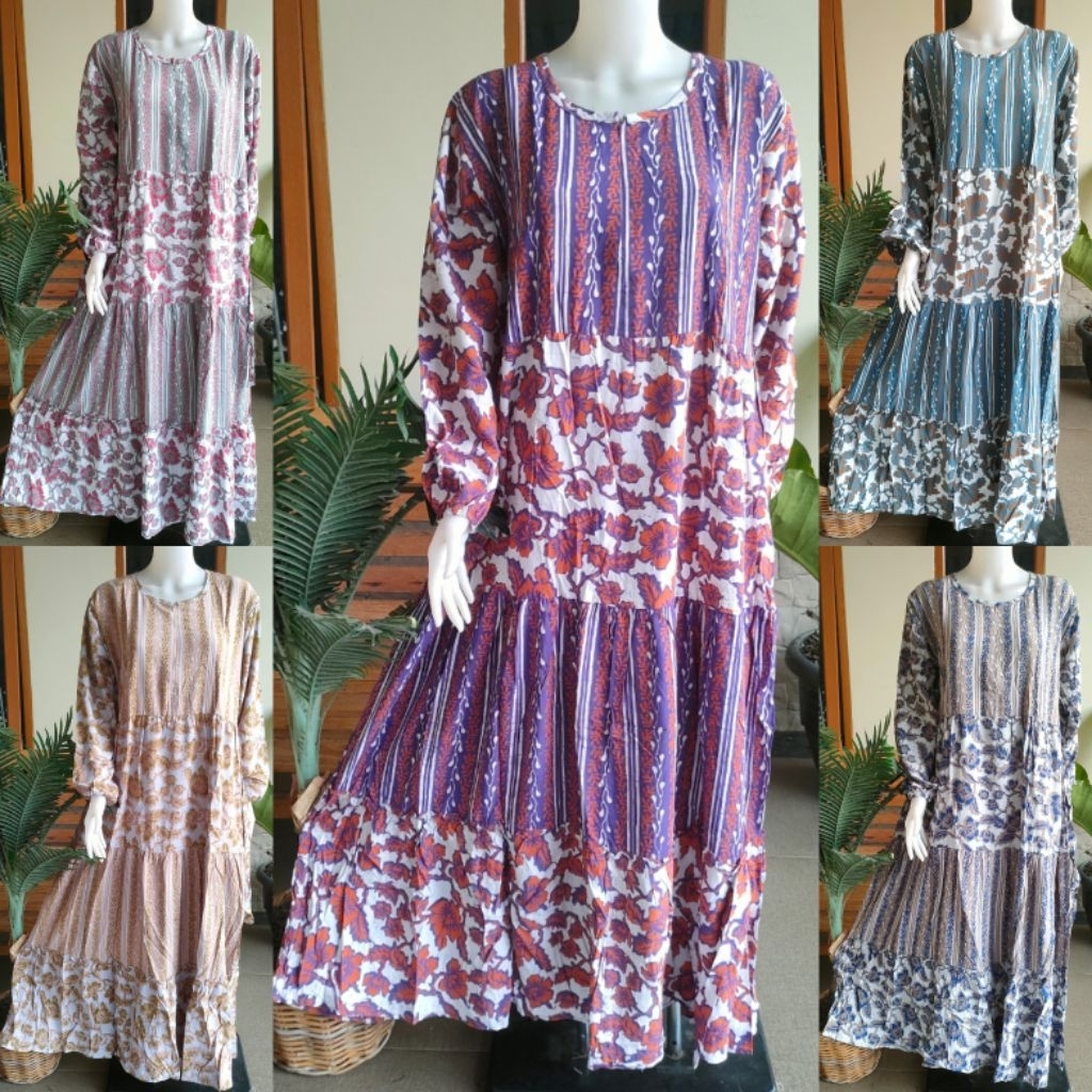 BATIK QONITA DASTER PANJANG REMPEL LENGAN PANJANG BUSUI UKURAN XL LD 118