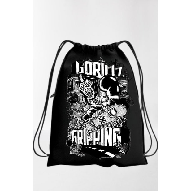 BEST DEALS KH - Tas Serut cowok Taslan Polos - Ransel Drawstring Bag Waterproof Tas Serut Polos /