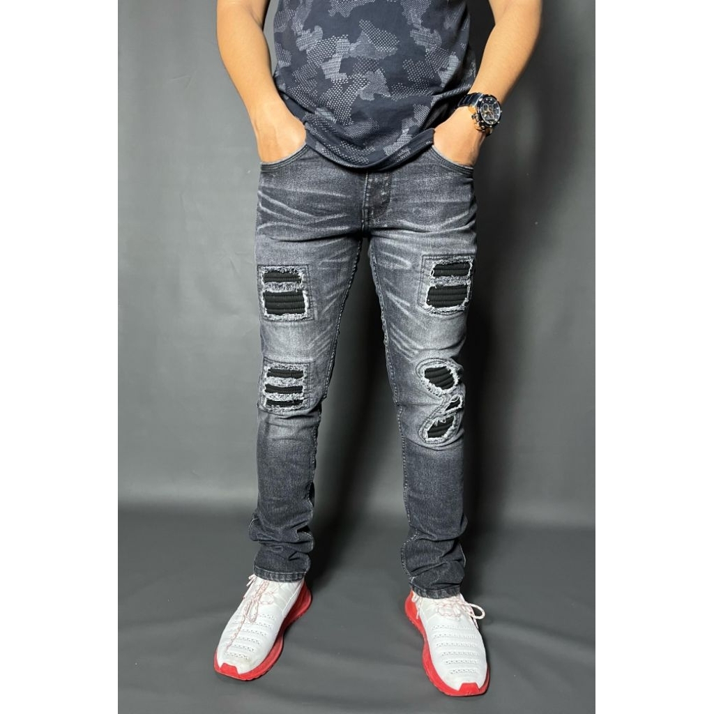 Celana Jeans panjang Rucas sanwash afarel Sobek Outfit Setarboy CELANA JEANS SOBEK FRIA