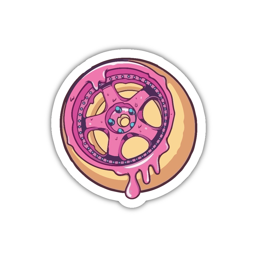 

ZV197 sticker donat velg karakter kartun anime aesthetic, stiker vinyl satuan