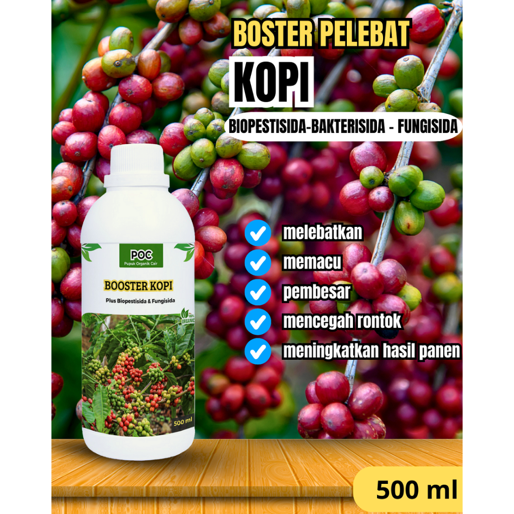 Pupuk Organik Cair Kopi 500ml Booster Pelebat Buah Kopi Organik Murni Fermentasi Organik