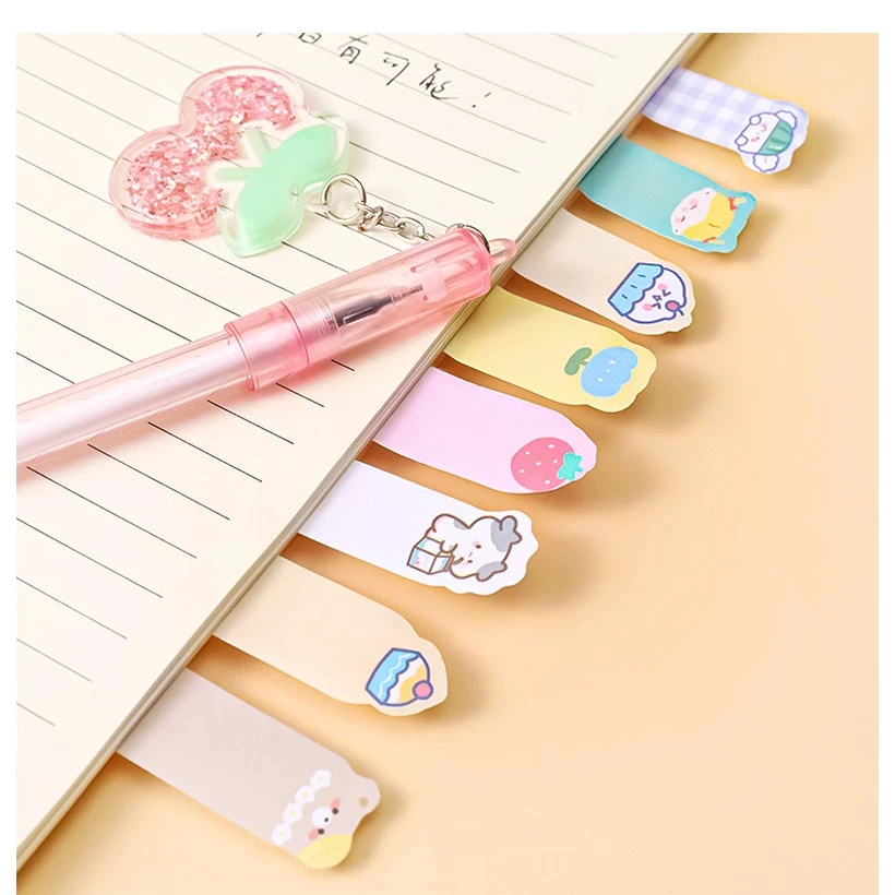 

MS Sticky Notess Karakter 8IN1 Pembatas Buku Karakter Hewan Lucu Tempelan Kertas Catatan 120 Lembar Penanda Buku Stationery Memo