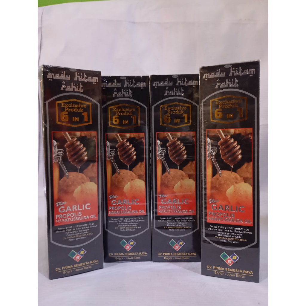 plus habbattusauda Madu Hitam Pahit Al Fauz Prima Herbal + Propolis dan Habbatusauda 390 g DIJAMIN H