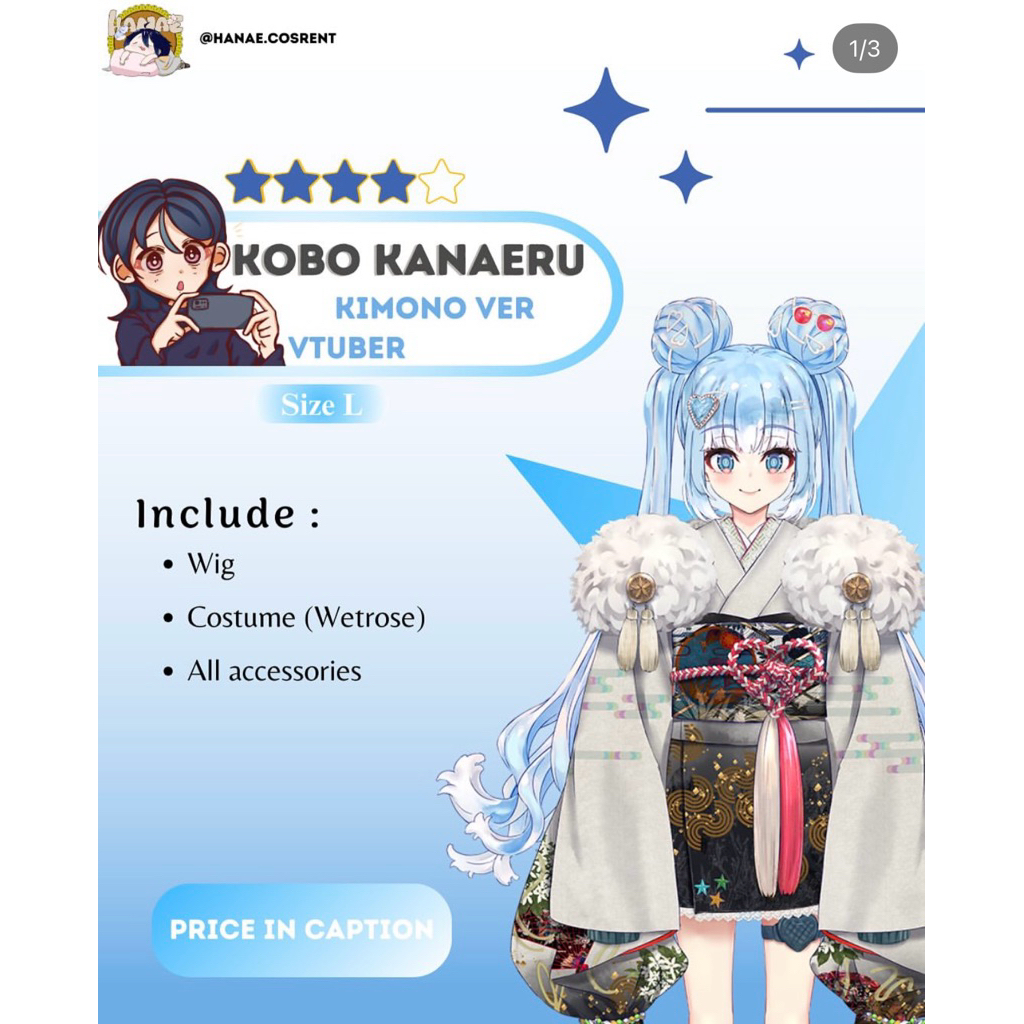 WTS kobo kanaeru kimono ver. WETROSE (FULLSET COS+WIG)