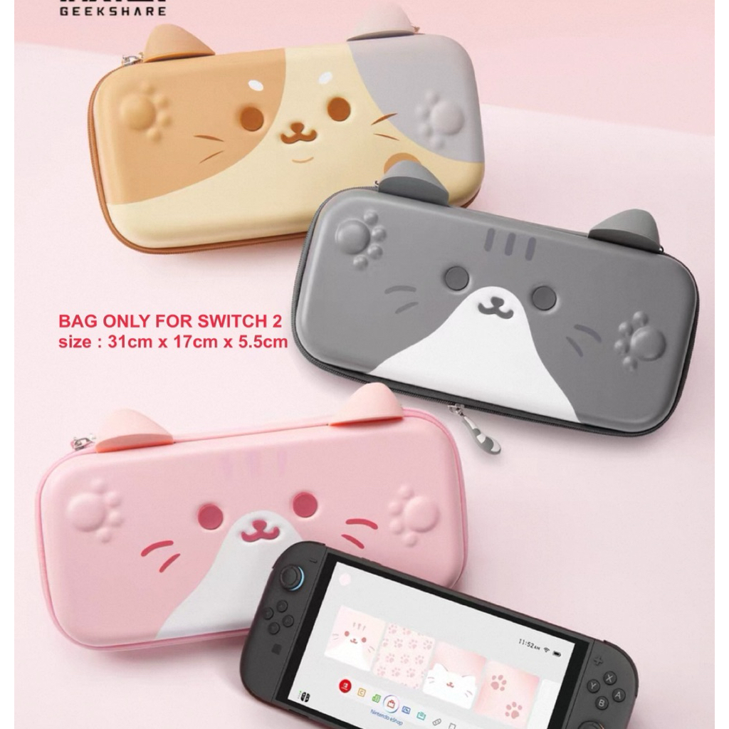 Switch 2| Carrying Case Bag/Tas Geekshare Cat  for Nintendo Switch 2