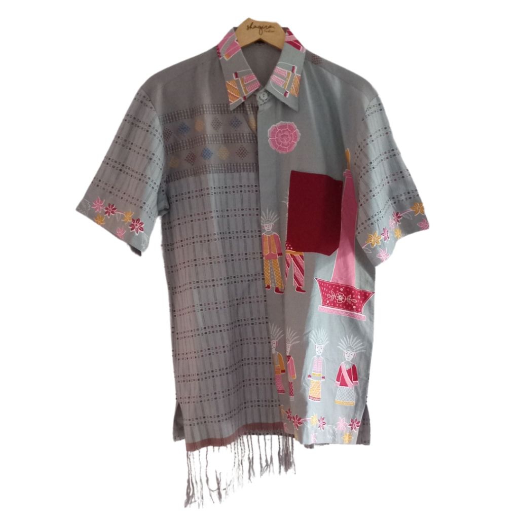 Kemeja Batik Pria Lengan Pendek - Tenun Baduy x Batik Betawi