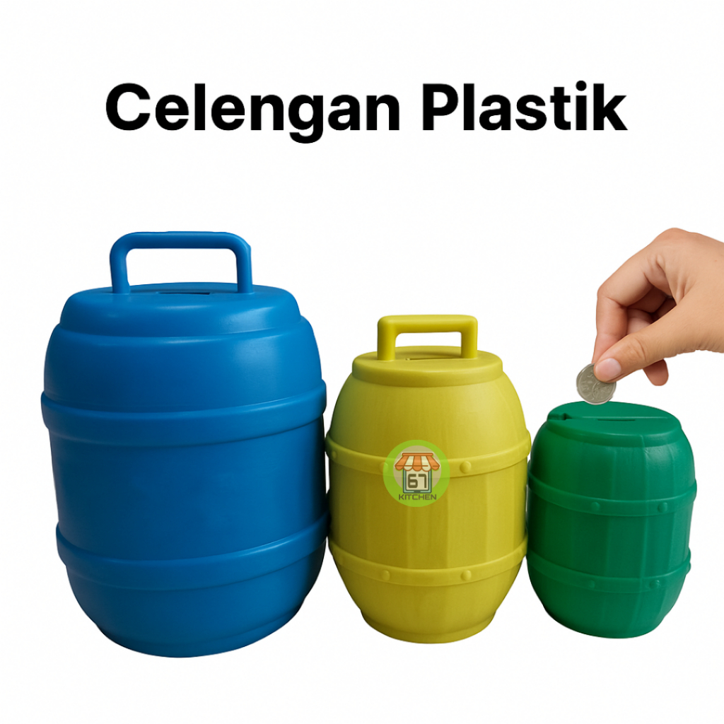 CELENGAN PLASTIK CELENGAN ANAK CELENGAN GENTONG KECIL SEDANG BESAR CELENGAN PLASTIK MURAH