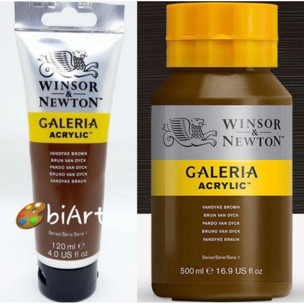

Cat Akrilik Galeria Acrylic Colour 500ml / 120ml Vandyke Brown Winsor & Newton