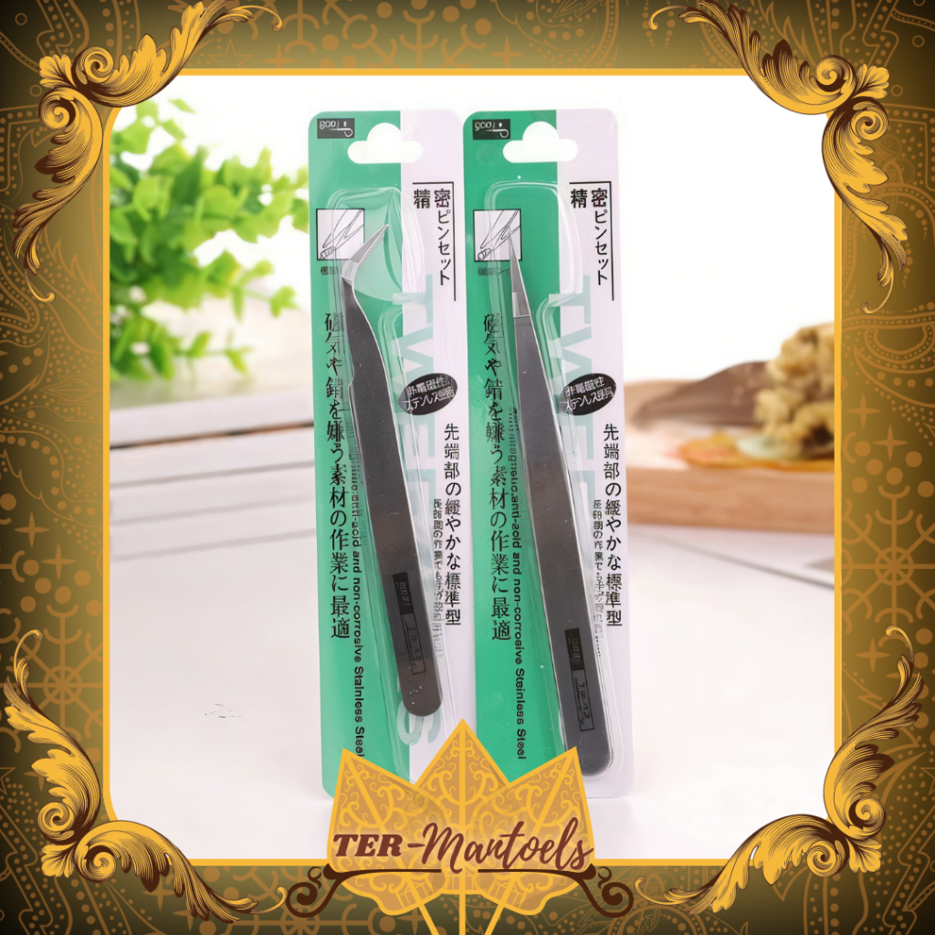 Pinset Stainless Steel / Pinset Bengkok Siku / Pinset Benang Stainless / Pinset