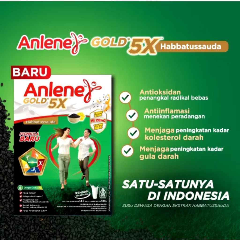 

Anlene Gold 5X Habattasauda 580 gr. Susu bubuk dewasa