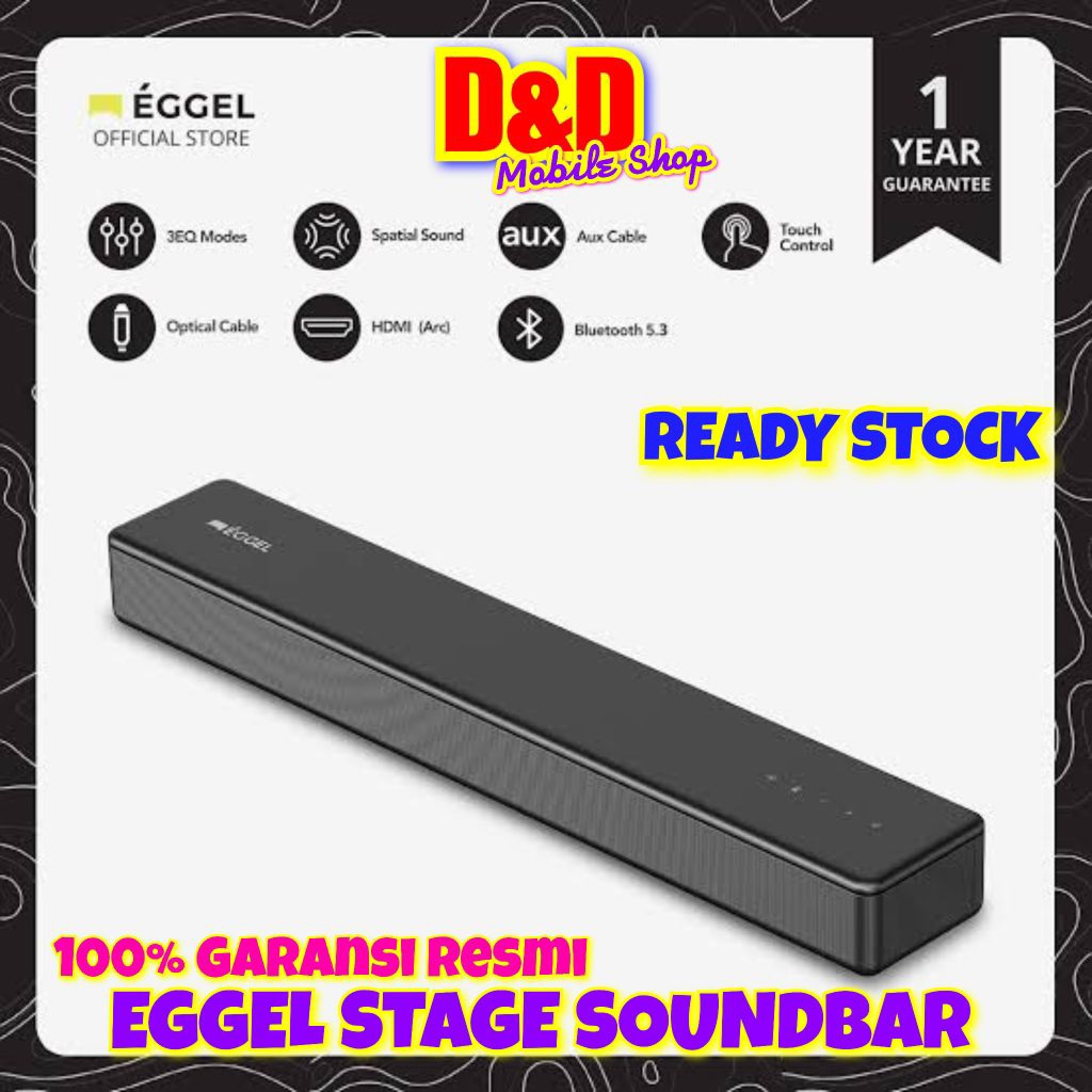 EGGEL STAGE SOUNDBAR WITH SUBWOOFER SPEAKER BLUETOOTH GARANSI RESMI EGGEL INDONESIA