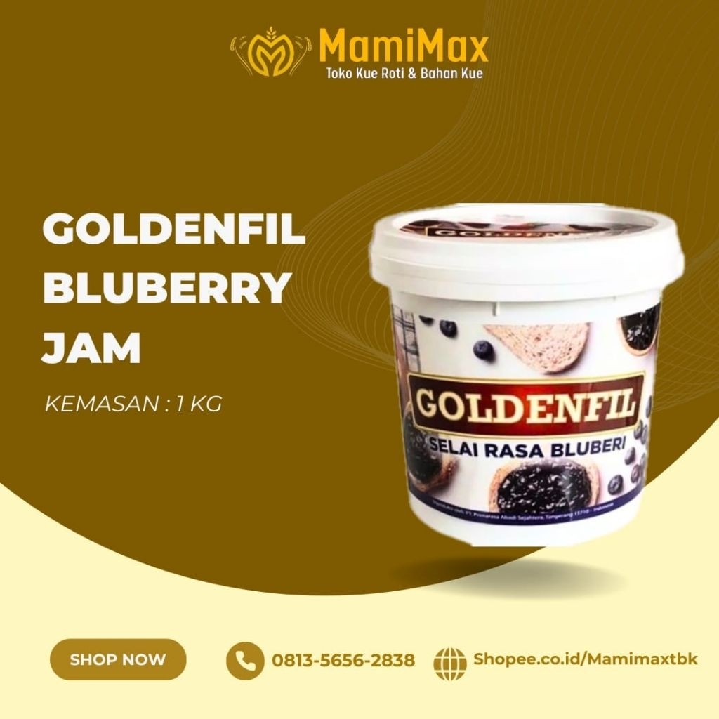

GOLDENFILL FRUIT JAM BLUEBERRY 1KG SELAI BLUEBERRY