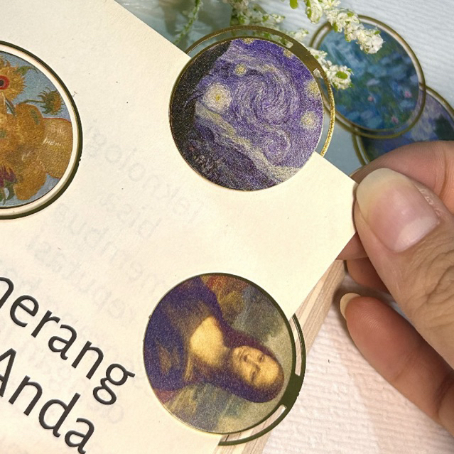 

SPECIALVORYU Pembatas Buku Logam Lukisan Round Circle / Bookmark metal / Penanda Buku Artistik