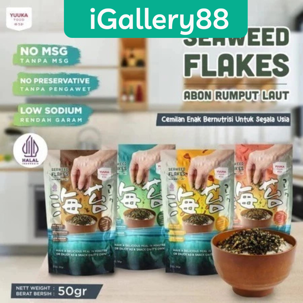 

Yuuka Food Abon Rumput Laut NON MSG Yuuka Seaweed Flakes 50gr Furikake Taburan Nasi