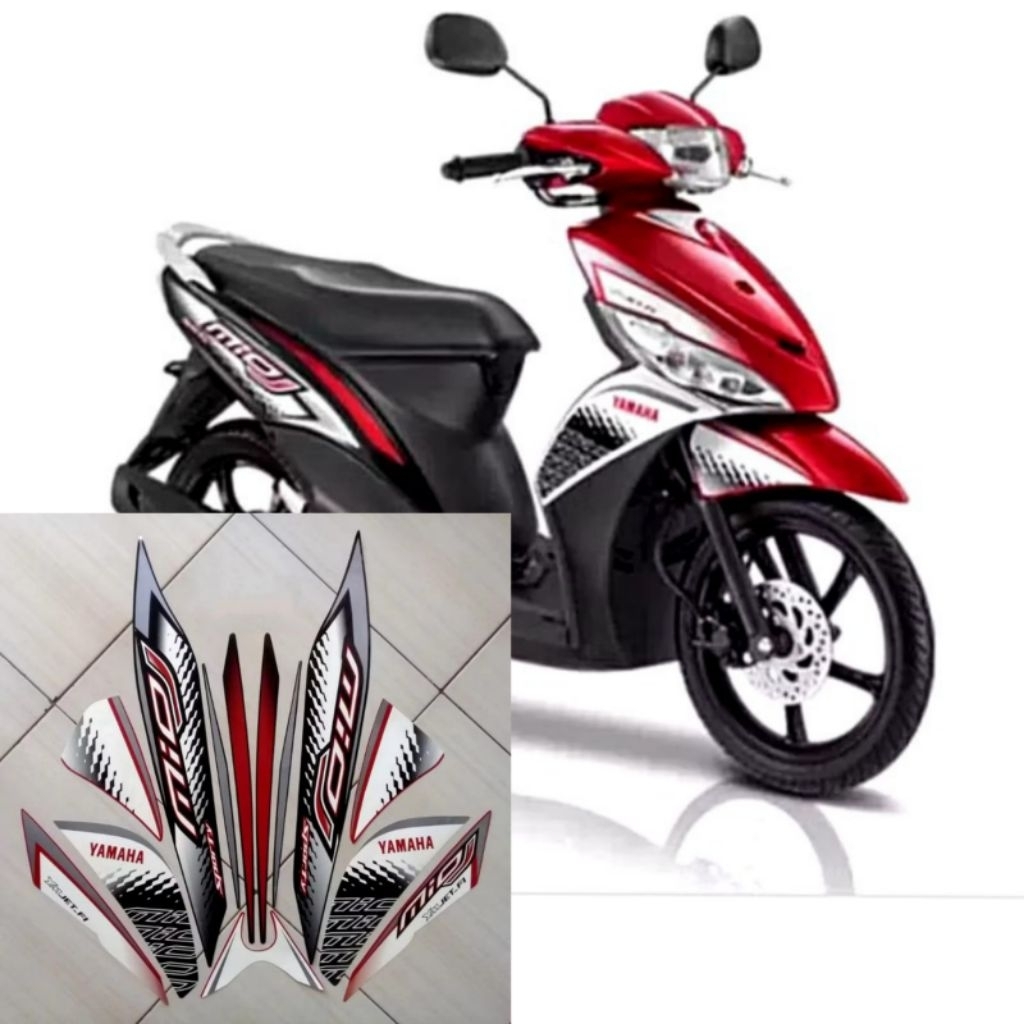 Stiker Striping Lis Body Motor Mio J 2013 2014 Merah