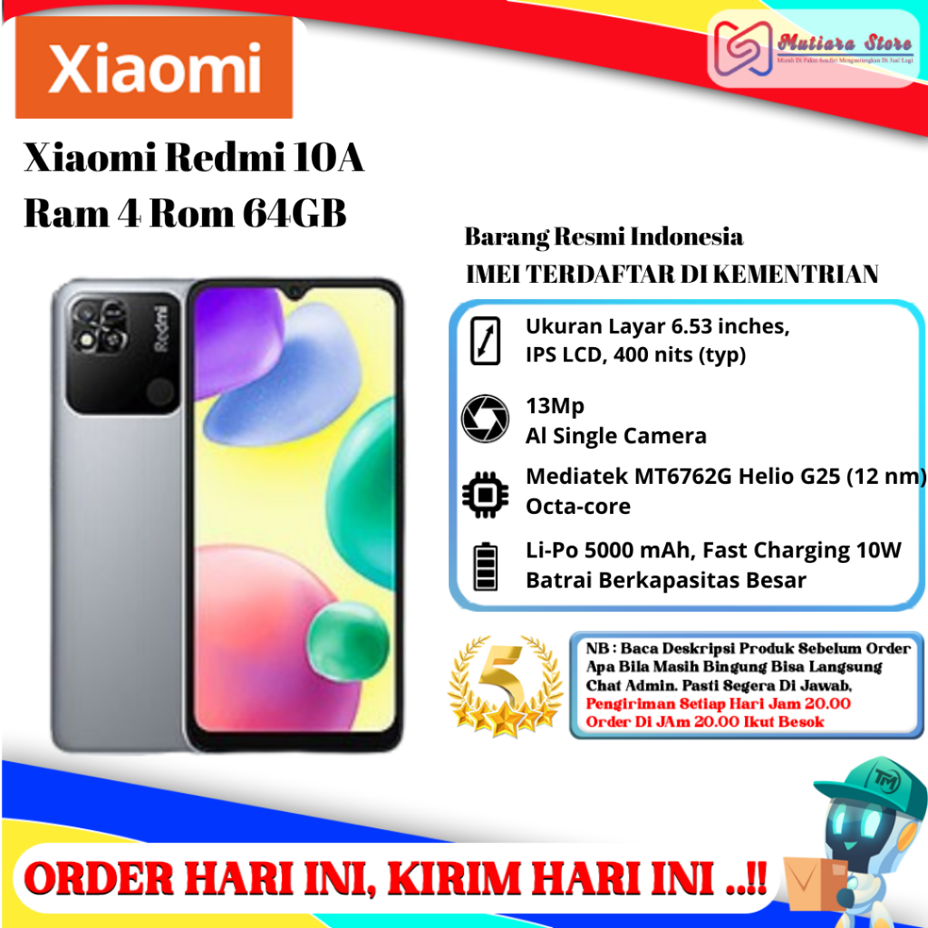 Xiaomi Redmi 10A Ram 4 Rom 64GB