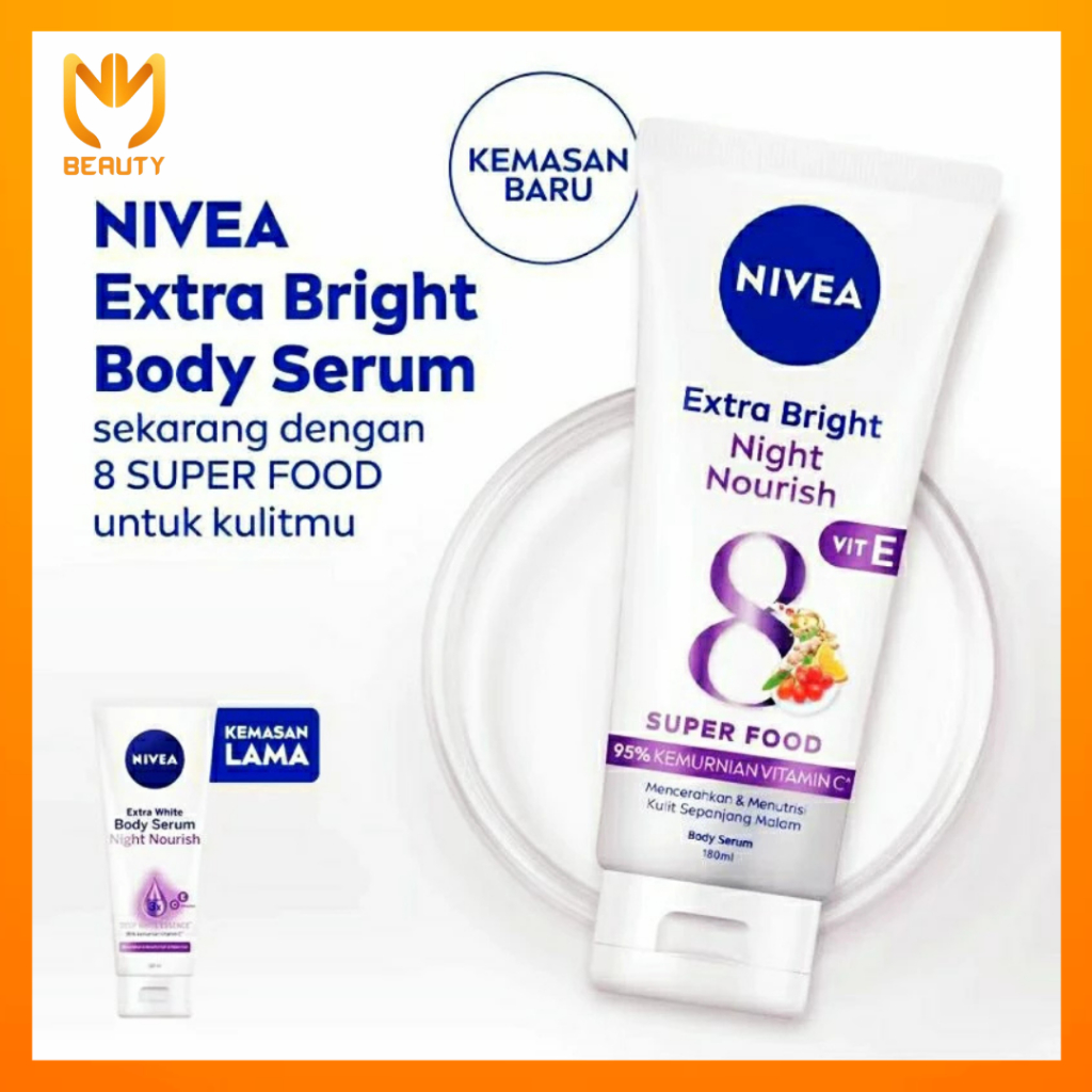 -MMBEAUTYMART- NIVEA Extra White Night Nourish Body Serum 180 ml - Nivea Body Serum - Body Lotion