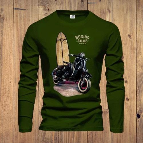 Kaos Vespa Lengan Panjang,TVBG,Kaos Digital Printing.Atasan Lengan Panjang,Kaos Lengan Panjang