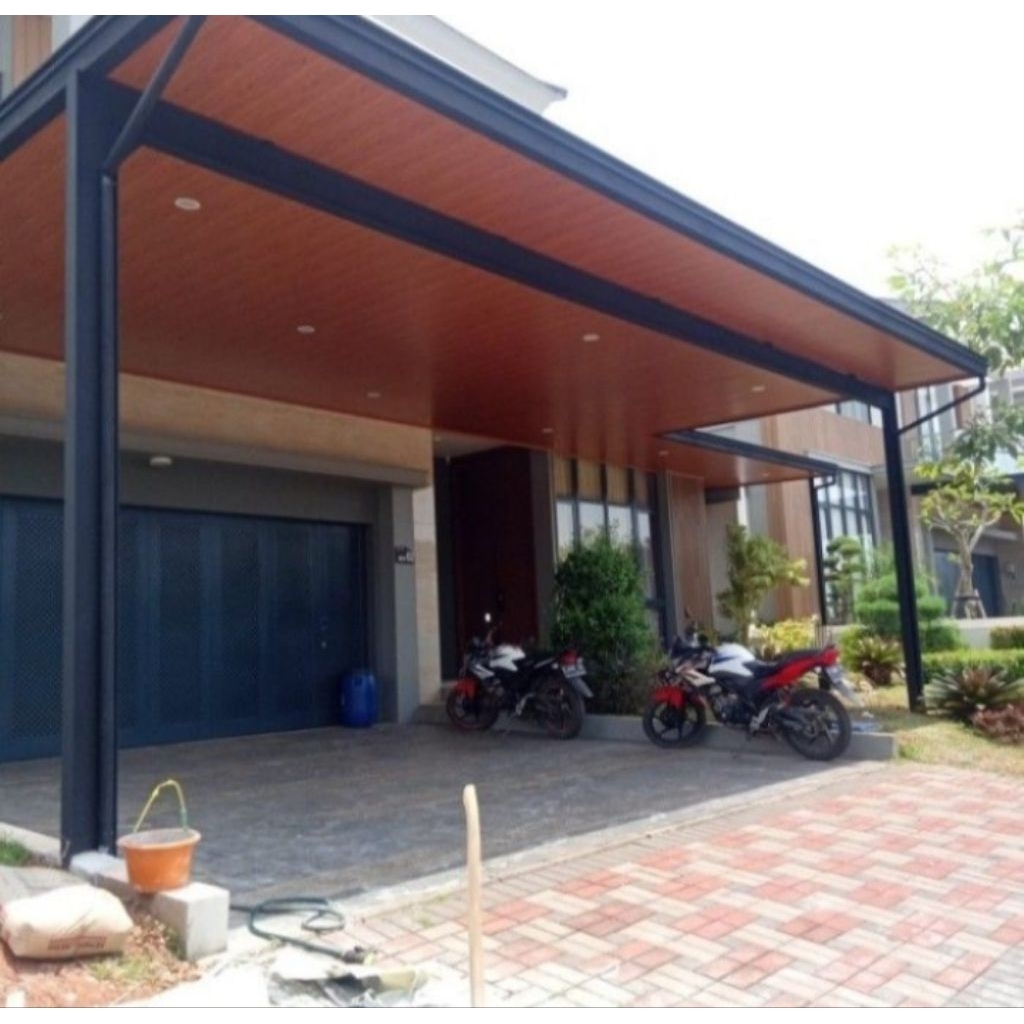 kanopi besi galvanis atap alderon single layer