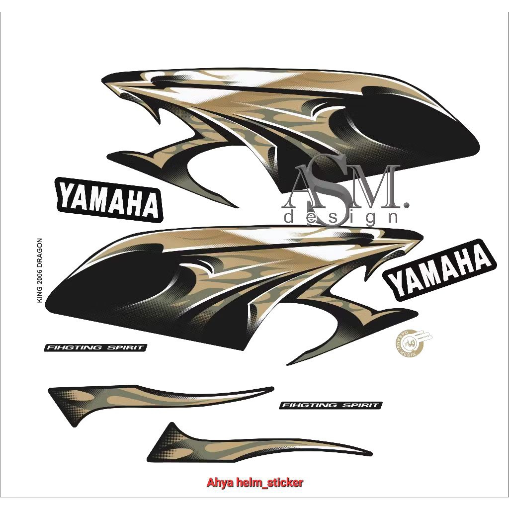 Stiker striping motor yamaha rx king 2006 dragon vinil hologram transparan custom printing cutting t