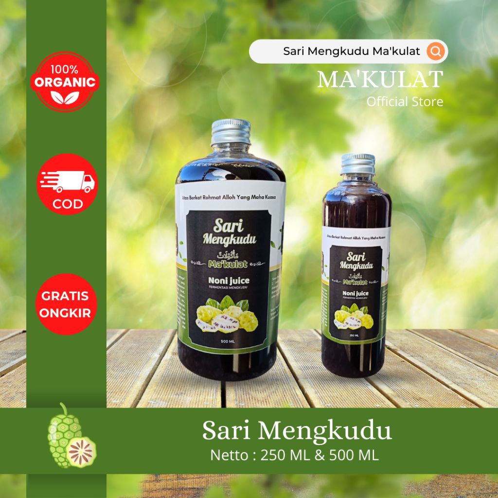 

Sari Mengkudu by Ma'kulat - kemasan 250ML & 500ML
