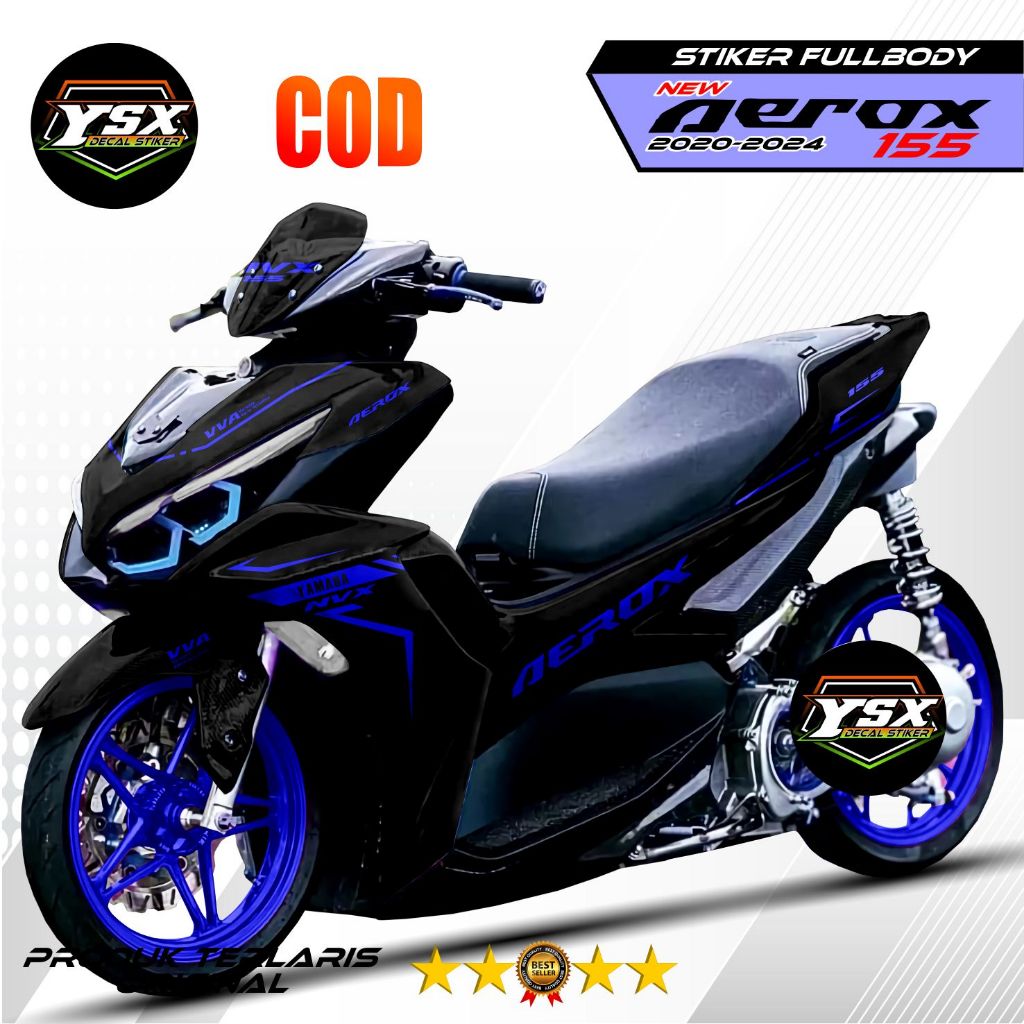 Decal Aerox  New Stiker Fullbody racing Hitam