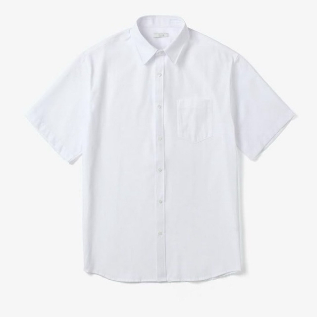 (ORIGINAL SECOND) UNIQLO / Kemeja Putih Pria Lengan Pendek Size XL - Bahan katun - casual dan formal