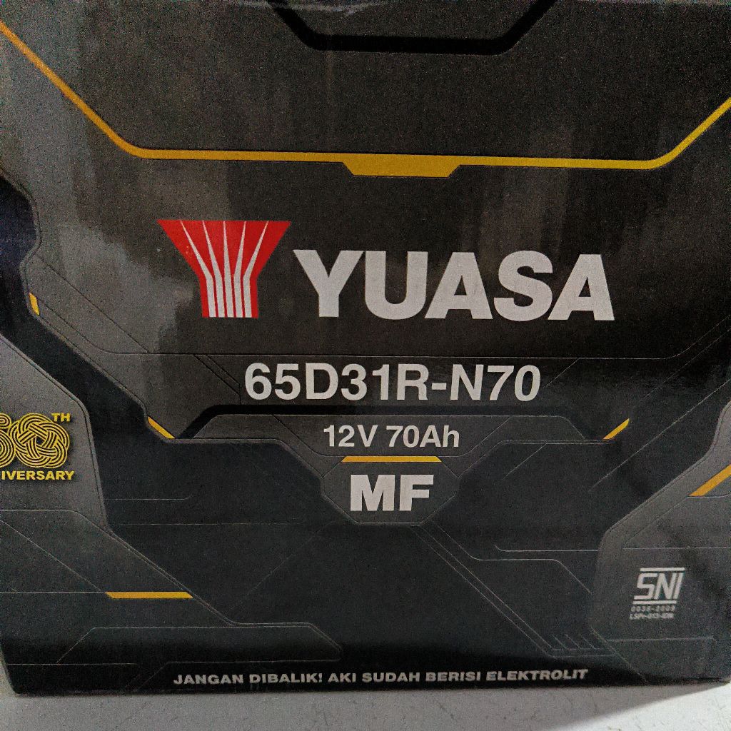 Aki Yuasa 65D31R 12V/70Ah Maintenance Free / Aki Kering Yuasa 70A 65 D31R / Aki Kering Yuasa N70
