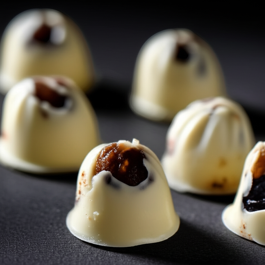 

Flow Chocolates Cokelat Buah Kering 5 pcs – White Chocolate Isi Almond, Cranberry & Kismis