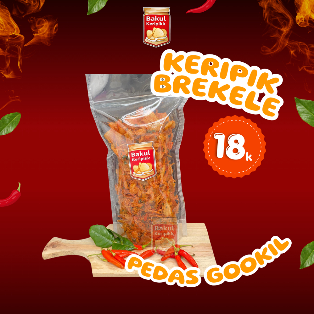 

Keripik Brekele/Keripik Keriting/Keripik Singkong Renyah Pedes Gokil
