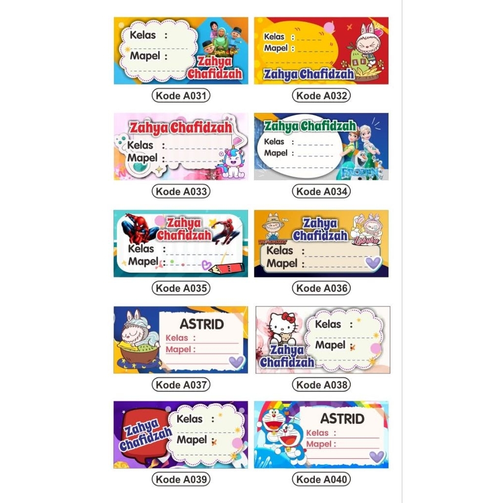 

STIKER LABEL NAMA KEKINIAN