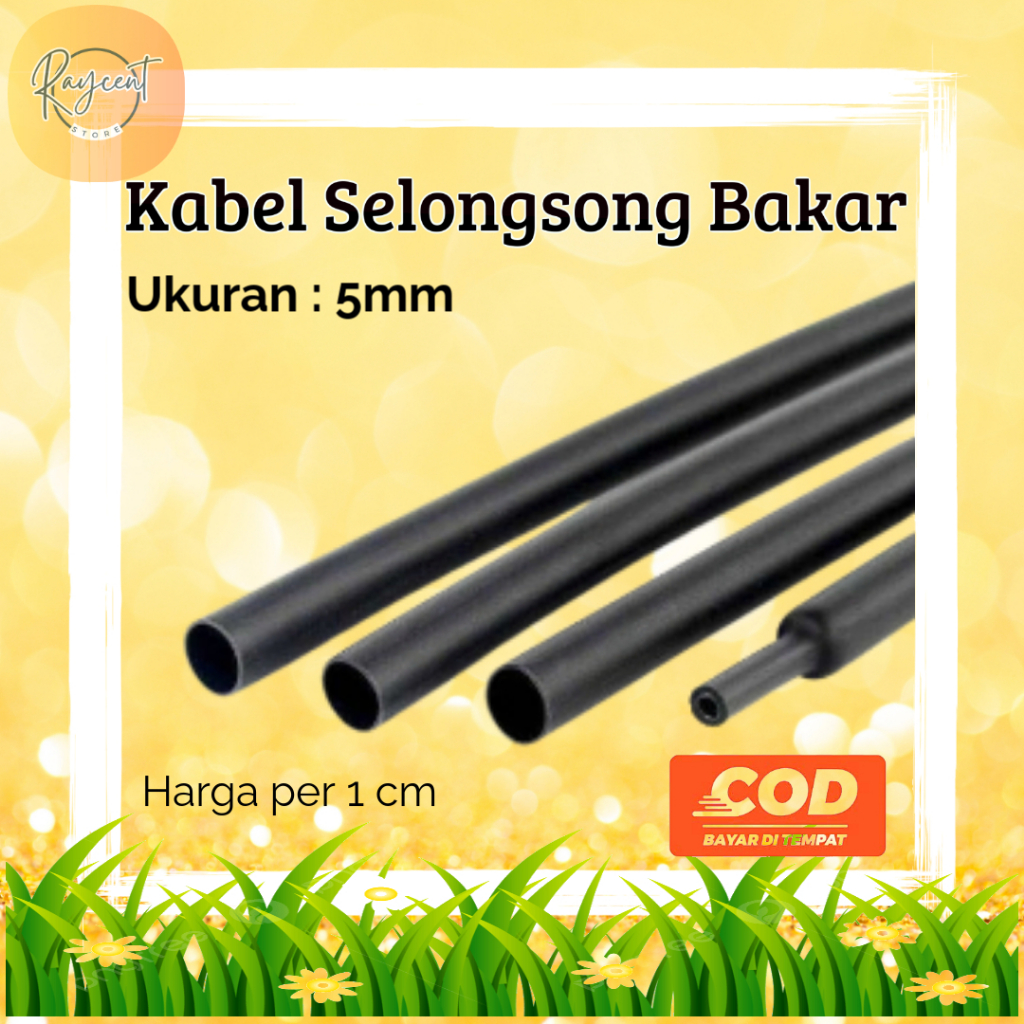 Heat Shrink Tube 5mm Isolation Insulation Kabel Selongsong Bakar Tabung Isolasi Susut Panas