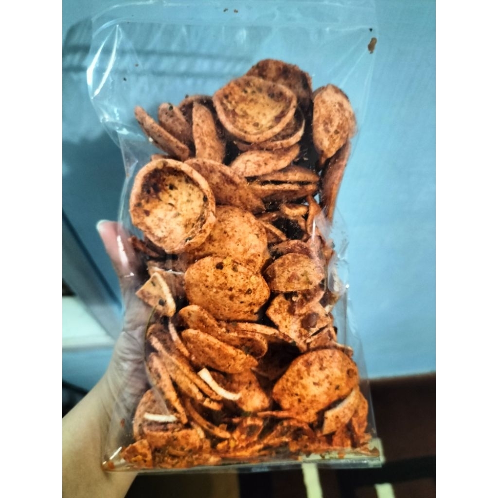 

Basreng koin pedas cikruh daun jeruk