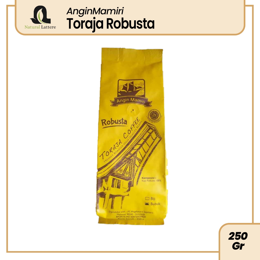 

Kopi Toraja Robusta ANGIN MAMIRI Khas Sulawesi 250 gr