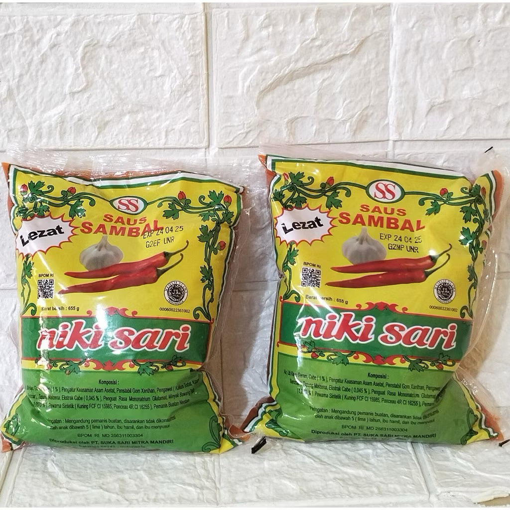 

Saus Sambal Cap Niki sari 500 gram | saus bantal untuk bakso soto