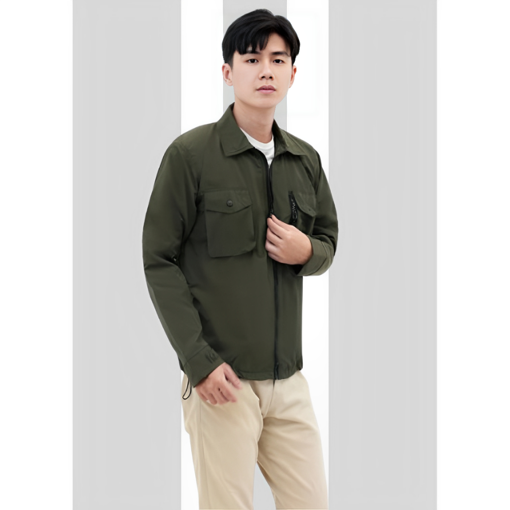 Overshirt Overshirt Jacket Polos Stone Island Buckingham On The Sides Green Army