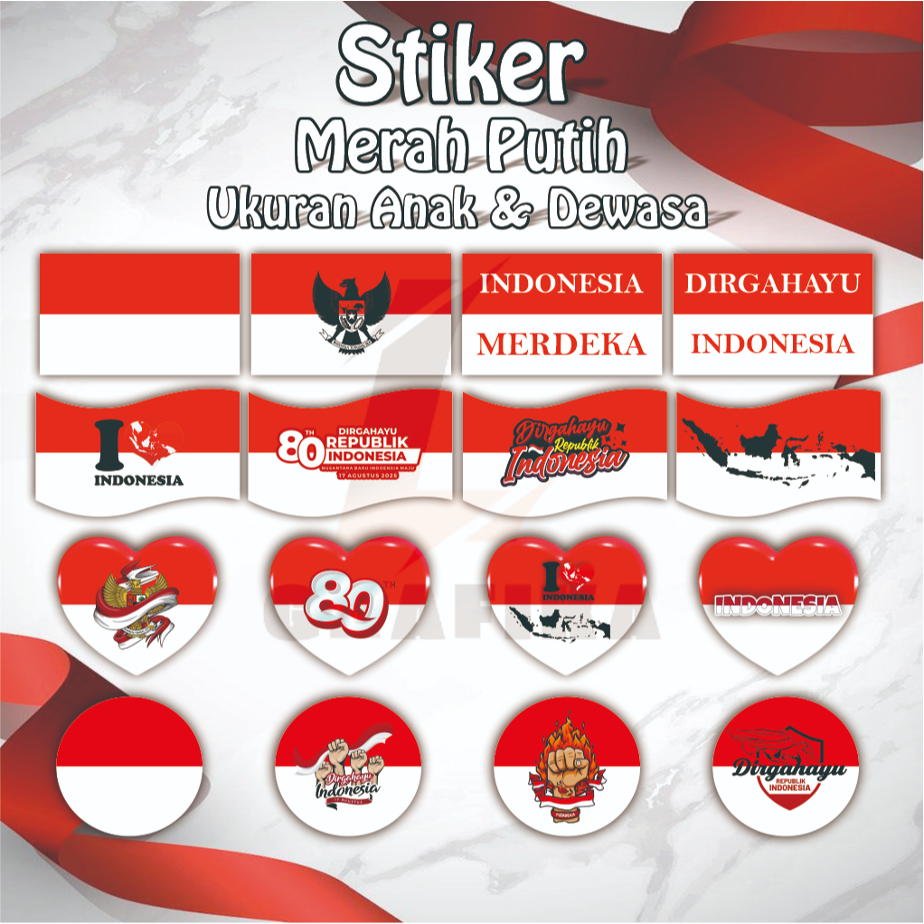 

STIKER PIPI BENDERA MERAH PUTIH UK DEWASA/ANAK 17 AGUSTUS 2025 READY