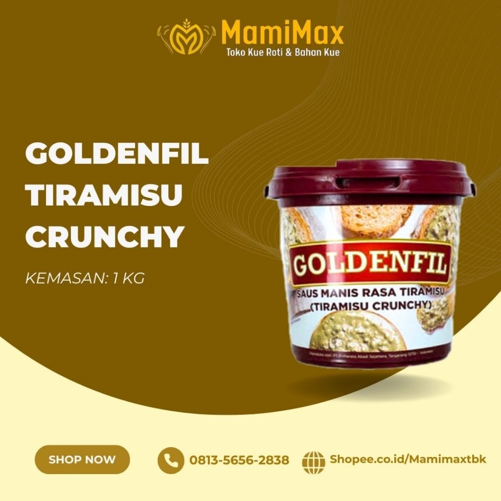 

GOLDENFILL TIRAMISU CRUNCHY 1KG SELAI TIRAMISU 1 KG
