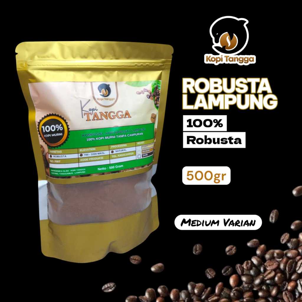

Kopi Robusta Lampung Asli Premium 100% Tanpa Campuran - Kopi Tangga Varian Medium 500 Gram