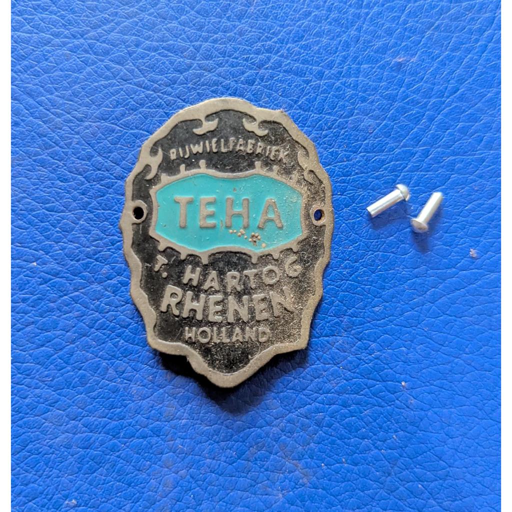emblem plat merk sepeda onthel teha hartog