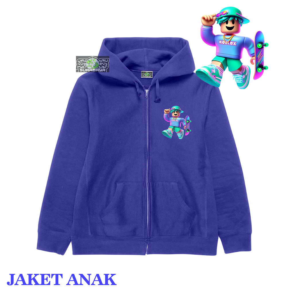 COD Jaket Anak Cowok Cewek MOTIF ROBLOX COWO Usia 3 Sampai 12 Tahun Premium Quality