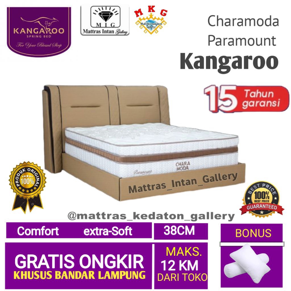 Springbed Charamoda Full set Paramount Pocket Latex T38cm - kasur spring bed kings land by Kangaroo 