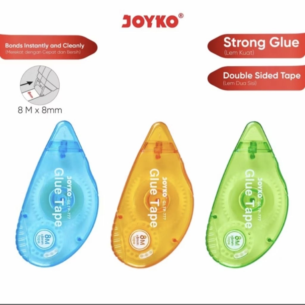 

Joyko Glue Tape Double Tape Alat Lem Kertas Roller Roll Joyko