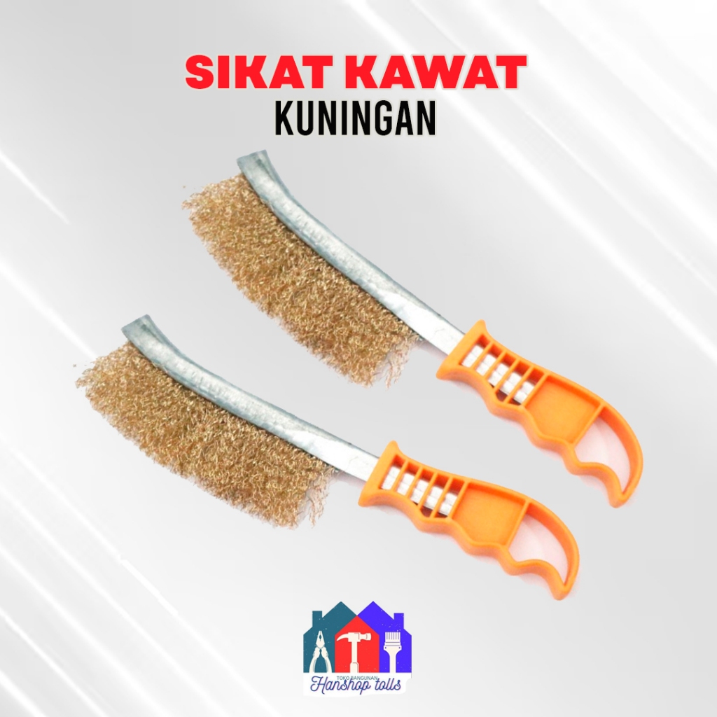 Sikat Golok Baja Kuningan Gagang Melengkung