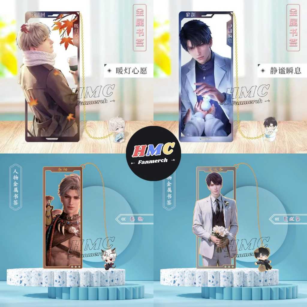 

Hiasan Gantungan Love and Deepspace Pembatas Buku Metal Bookmark Xavier Zayne Rafayel Sylus