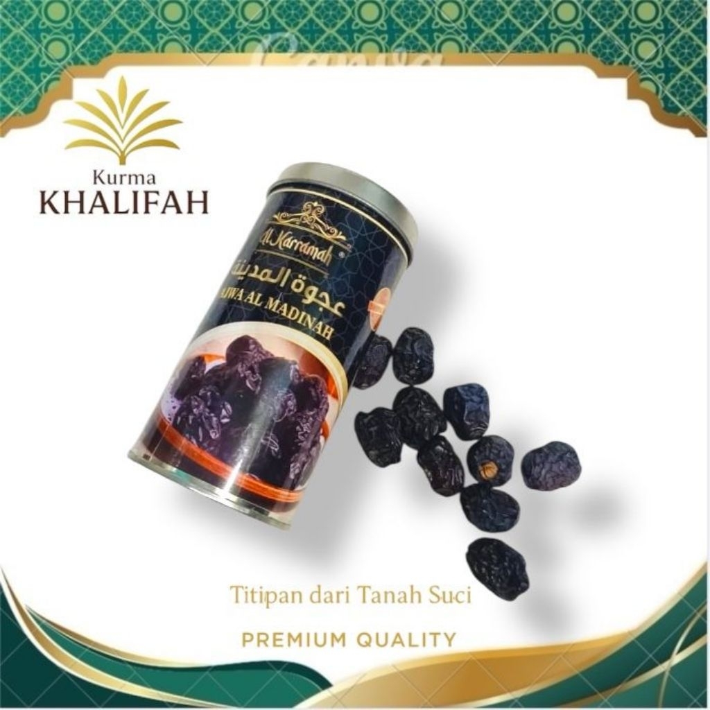 

Kurma Ajwa Alkarramah Kaleng 500gr | Kurma Ajwa Premium | Kurma Nabi