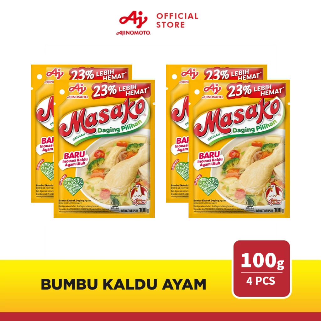 

Masako® Bumbu Kaldu Ayam Penyedap Rasa 100g (4 pcs)